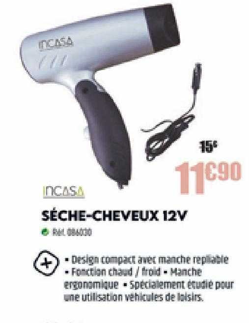 sèche-cheveux 12v incasa
