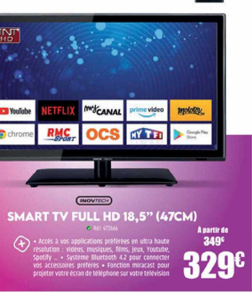 smart tv full hd 18,5" (47 cm) inovtech