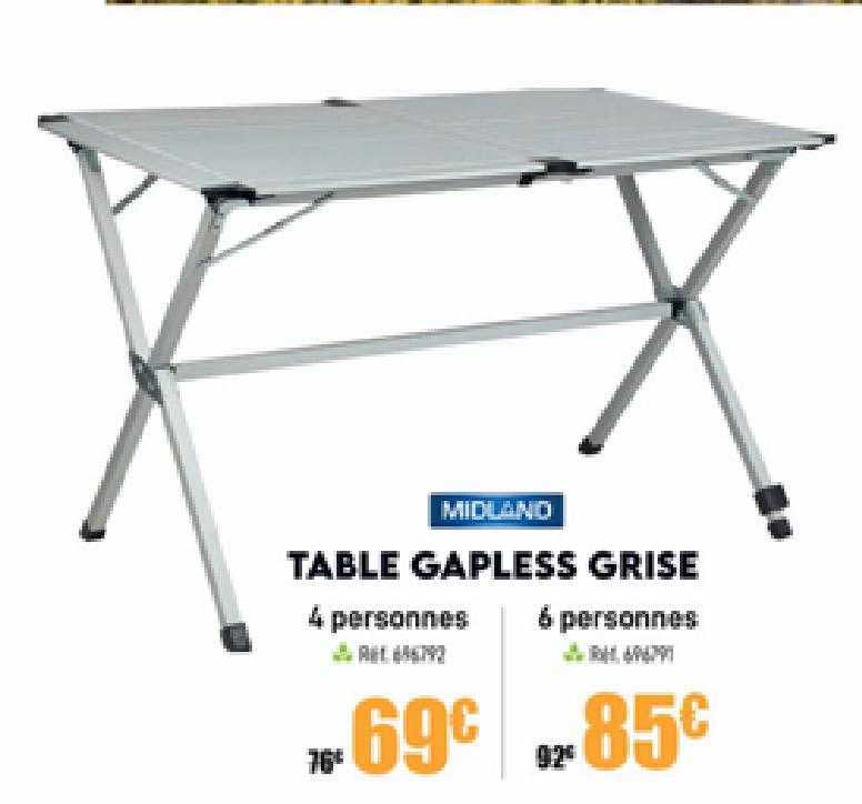 table gapless grise mioland