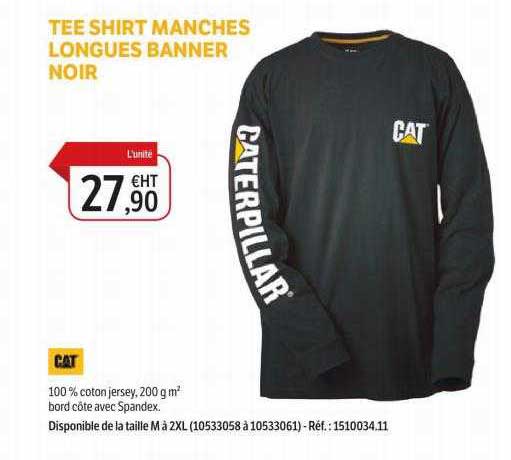 tee shirt manches longues banner noir cat