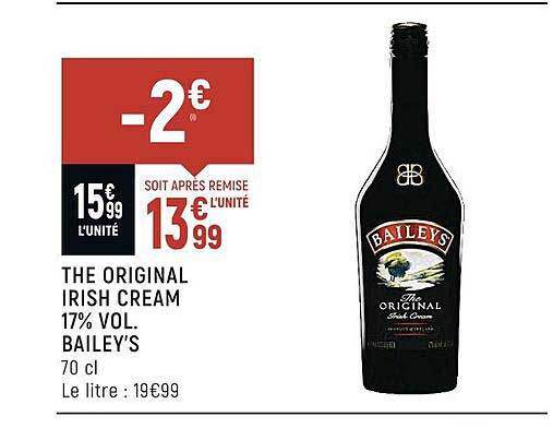 the original irish cream 17% vol. bailey's