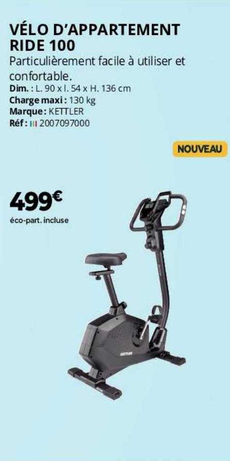 vélo d'appartement ride 100