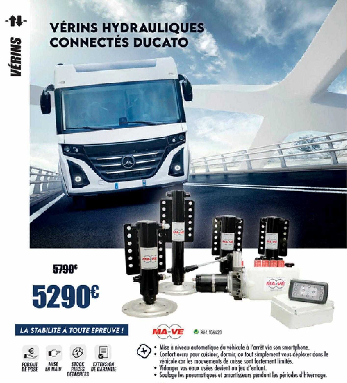 vérins hydrauliques connectés ducato