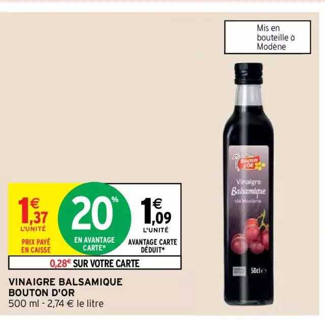 Vinaigre Balsamique Bouton D'or