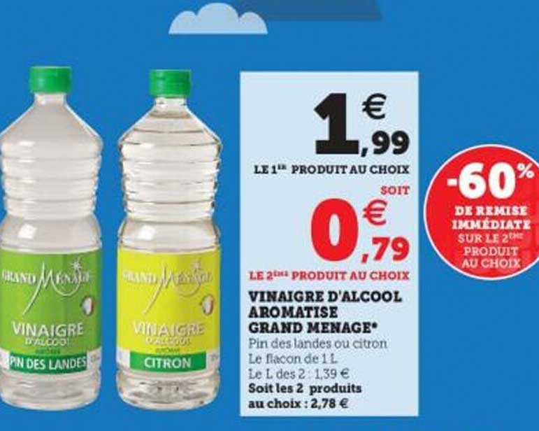 vinaigre d'alcool aromatisé grand ménace