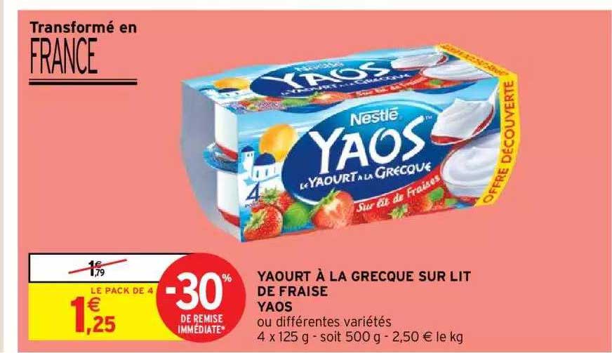 Yaourt à La Grecque Sur Lit De Fraise Yaos
