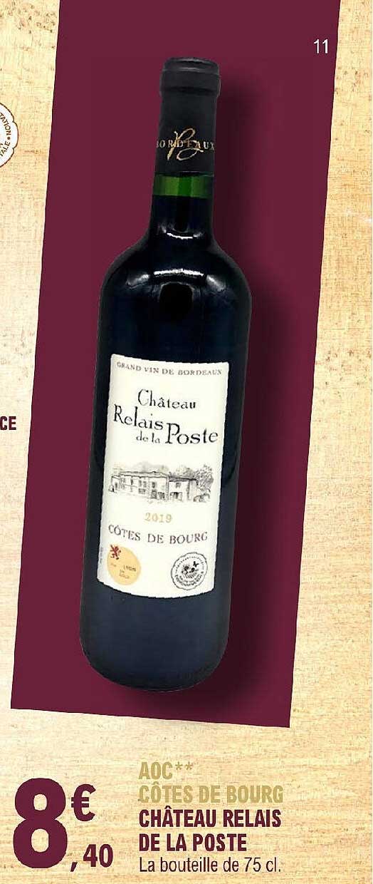 aoc côtes de bourg château relais de la poste