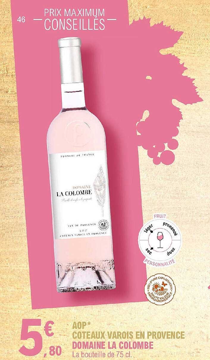 aop côteaux varois en provence domaine la colombe