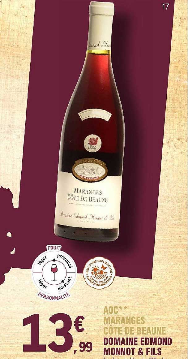 aop maranges côte de beaune domaine edmond monnot & fils