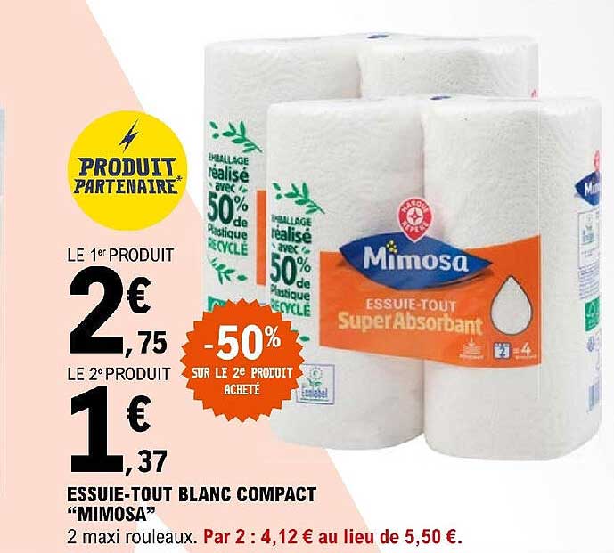 essuie-tout blanc compact "mimosa"
