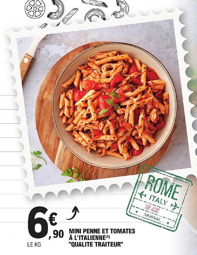 mini penne et tomates à l'italienne "qualité traiteur"