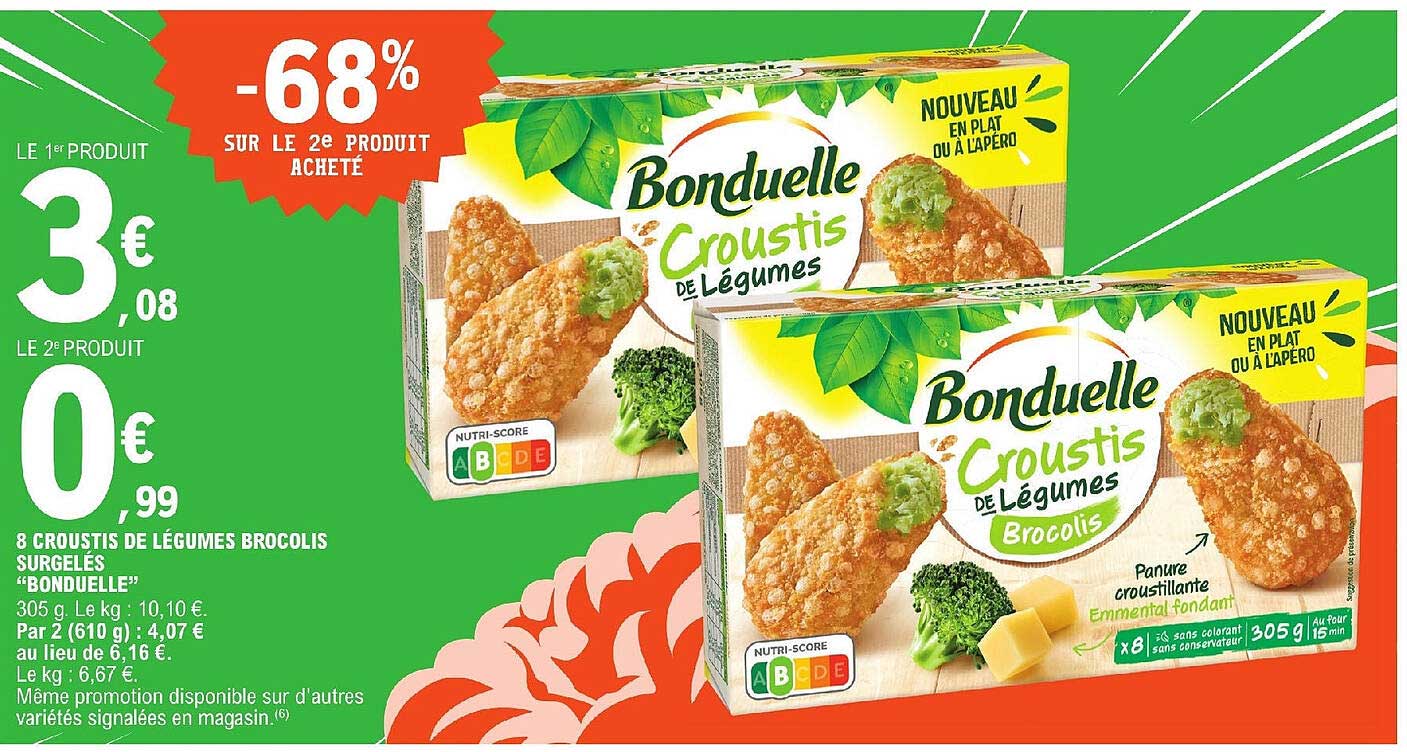 8 Croustis De Légumes Brocolis Surgelés "bonduelle"