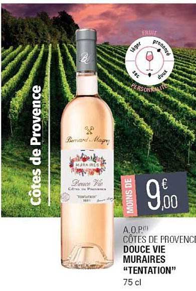 a.o.p côtes de provence douce vie muraires "tentation"