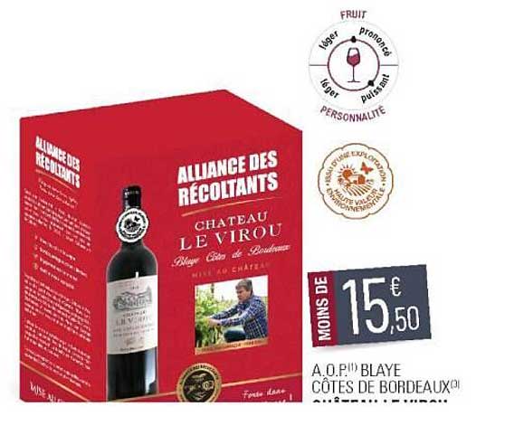 a.o.p. blaye côtes de bordeaux château le virou