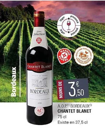 a.o.p. bordeaux chantet blanet