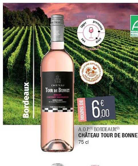 a.o.p. bordeaux château tour de bonne