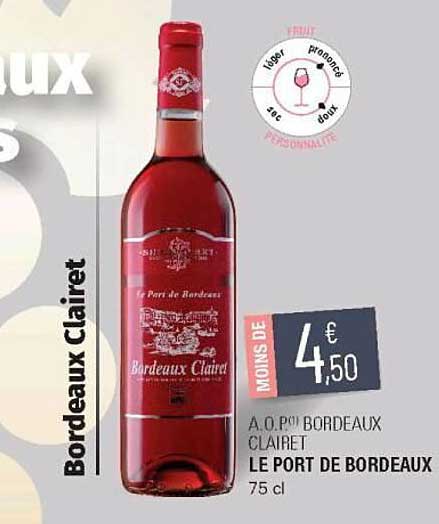 a.o.p. bordeaux clairet le port de bordeaux