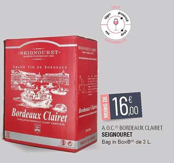a.o.p. bordeaux clairet seignoret