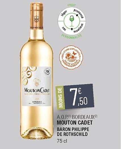 a.o.p. bordeaux mouton cadet baron philippe de rothschild