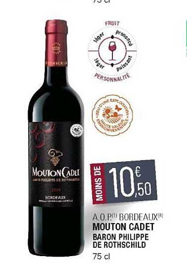 a.o.p. bordeaux mouton cadet baron philippe de rothschild