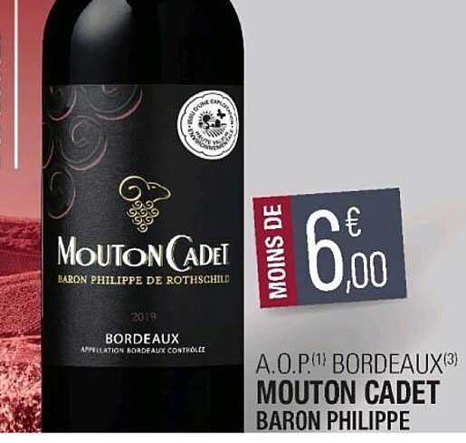 a.o.p. bordeaux mouton cadet baron philippe