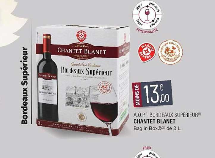 a.o.p. bordeaux supérieur chantet blanet