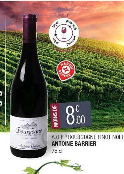 a.o.p. bourgogne pinot noir antoine barrier