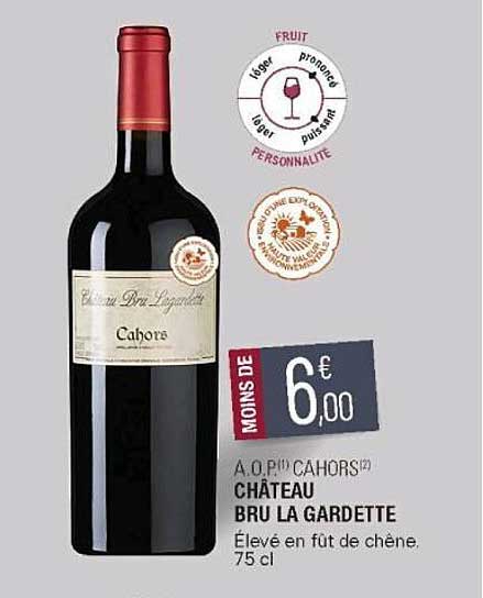 a.o.p. cahors château bru la gardette