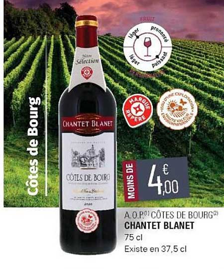 a.o.p. côtes de bourg chantet blanet