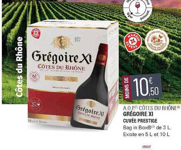 a.o.p. côtes du rhône grégoire xi cuvée prestige