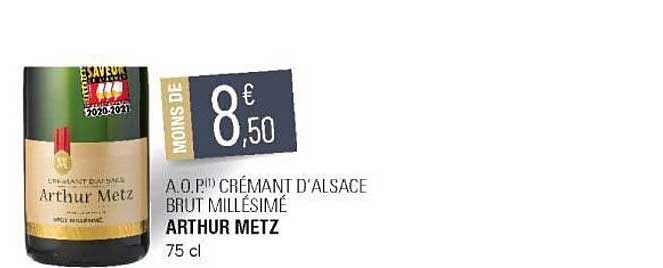 a.o.p. crémant d'alsace brut millésimé arthur metz