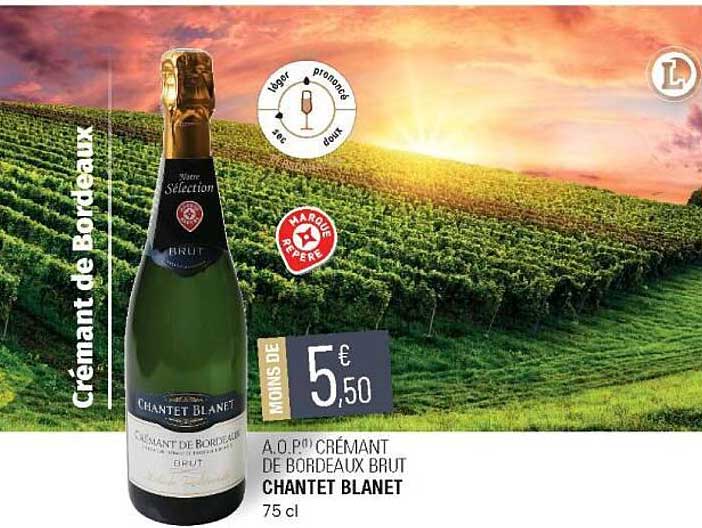 a.o.p. crémant de bordeaux brut chantet blanet