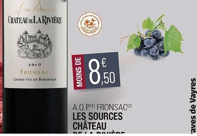 a.o.p. fronsac les sources château de la rivière