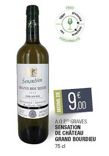a.o.p. graves sensation de château grand bourdieu