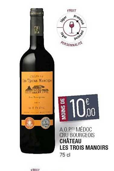 a.o.p. médoc cru bourgeois château les trois manoirs