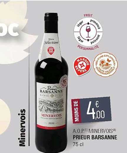 a.o.p. minervois prieur barsanne