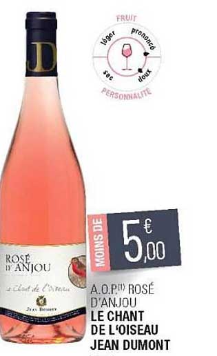 a.o.p. rosé d'anjou le chant de l'oiseau jean dumont