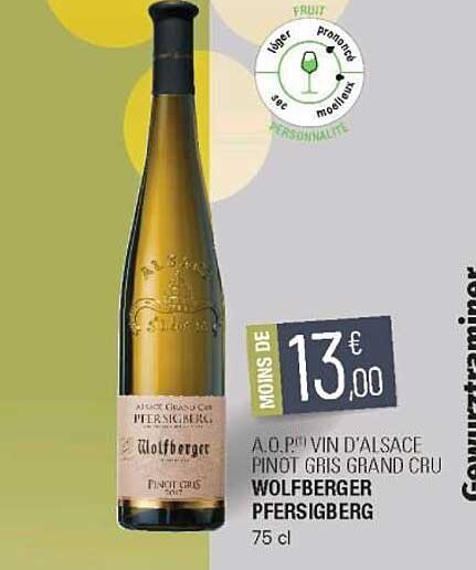a.o.p. vin d'alsace pinot gris grand cru wolfberger pfersigberg