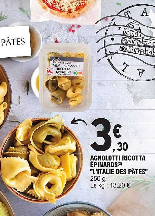 agnolotti ricotta épinards "l'italie des pâtes"
