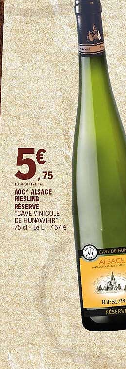 aoc alsace riesling réserve "cave vinicole de hunawihr"