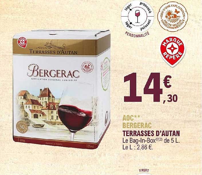 Aoc Bergerac Terrasses D'autan
