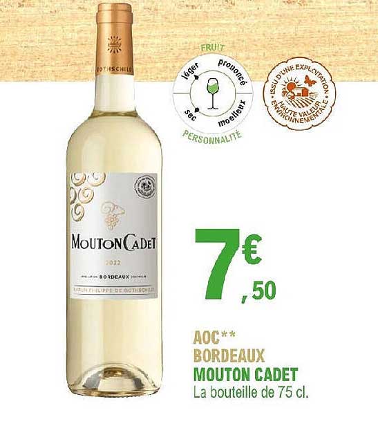 aoc bordeaux mouton cadet