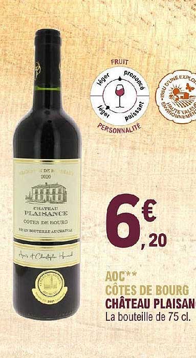 aoc côtes de bourg château plaisance