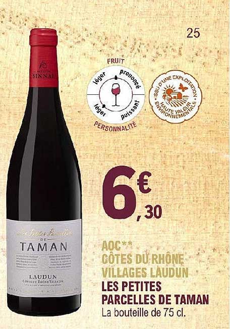 aoc côtes du rhône villages laudun les petites parcelles de taman