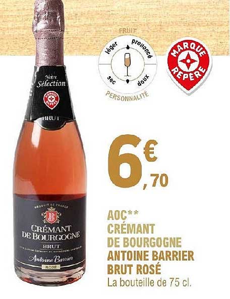 aoc crémant de bourgogne antoine barrier brut rosé