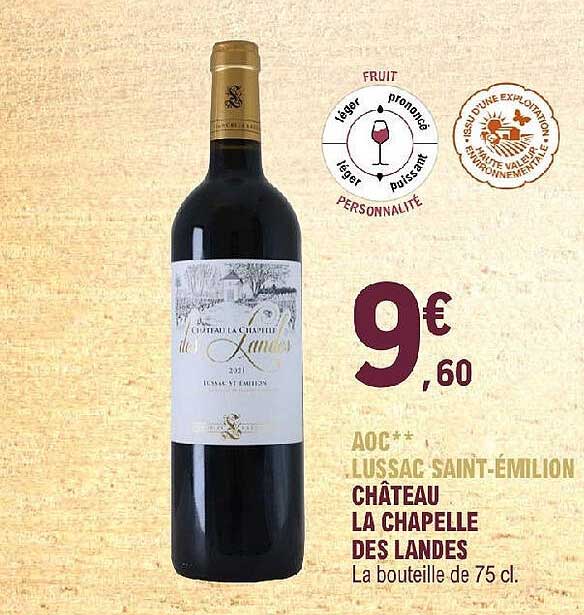 aoc lussac saint-émilion château la chapelle des landes