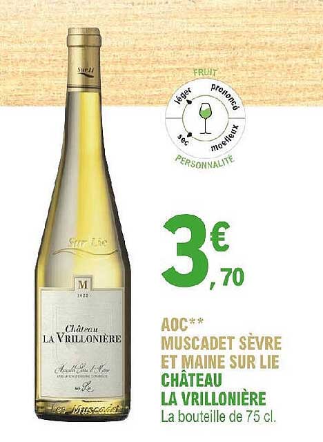 aoc muscadet sèvre et maine sur lie château la vrillonière