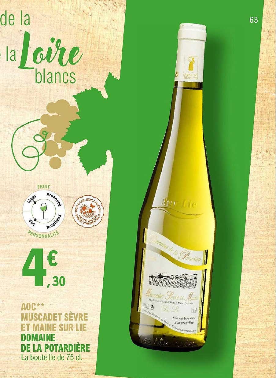 Aoc Muscadet Sèvre Et Maine Sur Lie Domaine De La Potardière