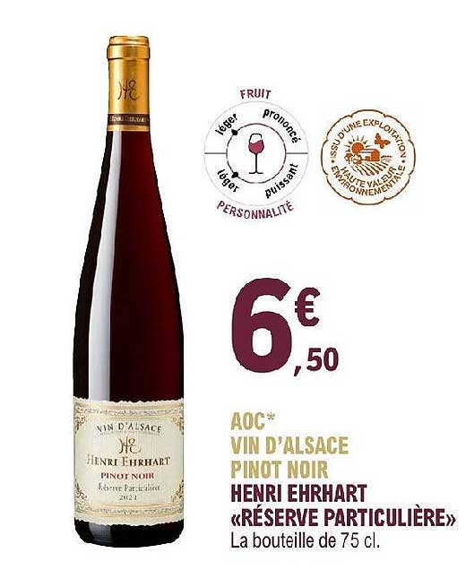 aoc vin d'alsace pinot noir henri ehrhart «réserve particulière»