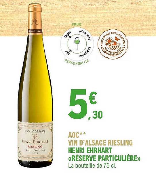 aoc vin d'alsace riesling henri ehrhart «réserve particulière»